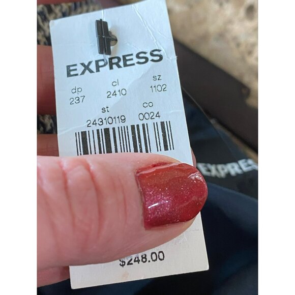 NWT Wool Express Womens Houndstooth Mid-Length Coat With Button Closure - Picture 10 of 10